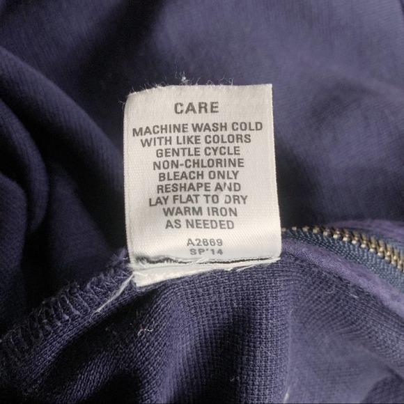 Madewell  V-Neck Textured Cotton Sweater Top in‎ Navy Blue, Size Medium - Picture 12 of 12